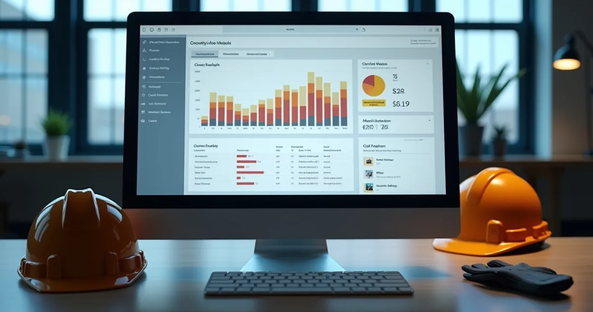 Dashboard digital simples com gráficos de barras e indicadores