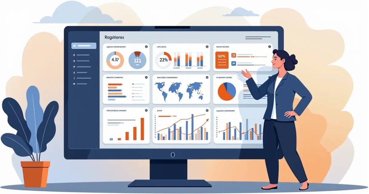 Dashboard de controle de documentos de SST com indicadores